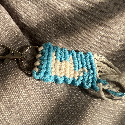 ILY Ocean Macrame Keychain