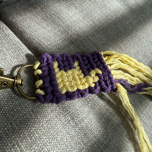 ILY Night Macrame Keychain