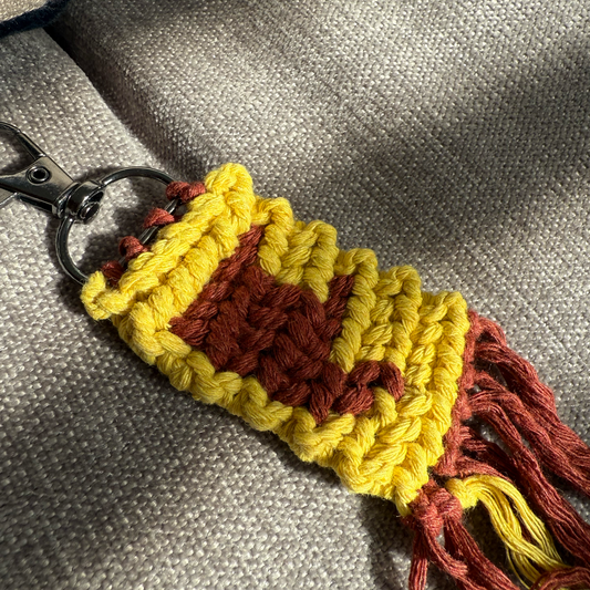 ILY Sunflower Macrame Keychain