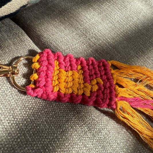 ILY Sunrise Macrame Keychain