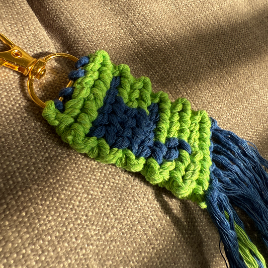 ILY Earth Macrame Keychain