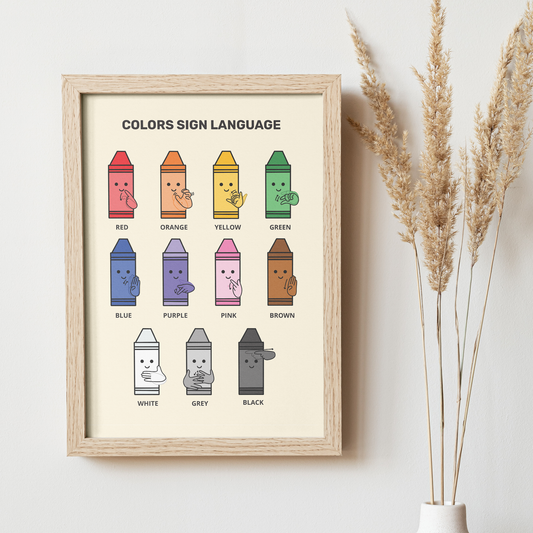 Crayon Colors Sign Language Art Print