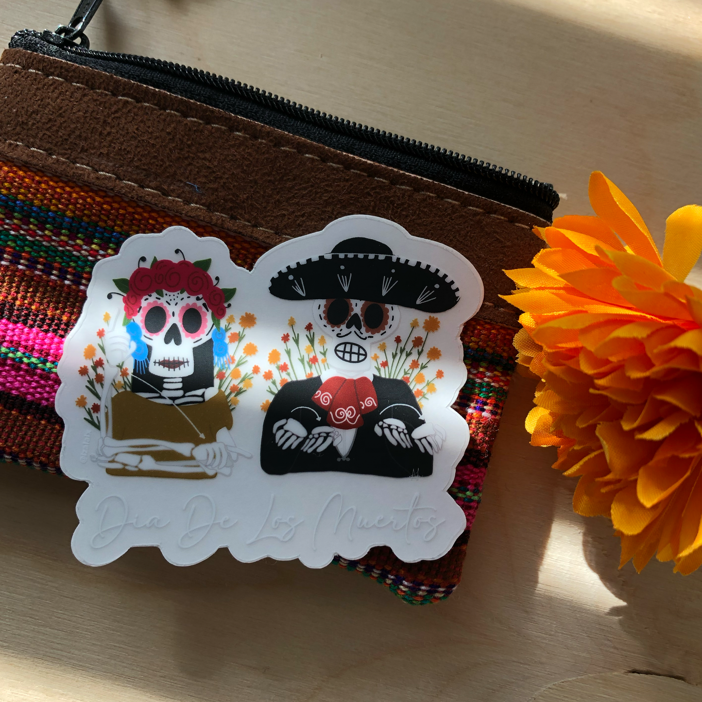Dia De Los Muertos Clear Sticker