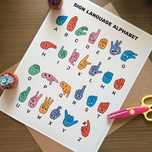The emotions of Sign Language Alphabet Art Print