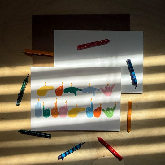 Happy Birthday with Candle ASL Greeting Card