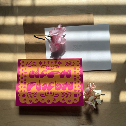 Muchas Gracias with ASL Greeting Card
