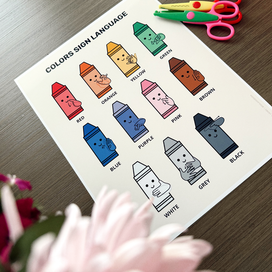 Crayon Colors Sign Language Art Print