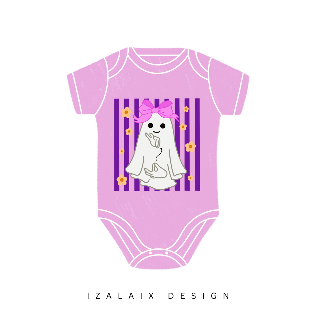 Girl Ghost & ASL Onesie Tee