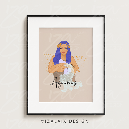 Aquarius - Zodiac Art Print