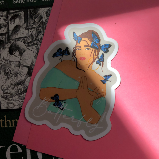 Butterfly Lady Sticker