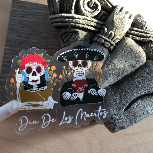 Dia De Los Muertos Clear Sticker