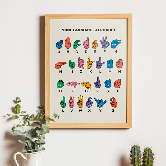 The emotions of Sign Language Alphabet Art Print