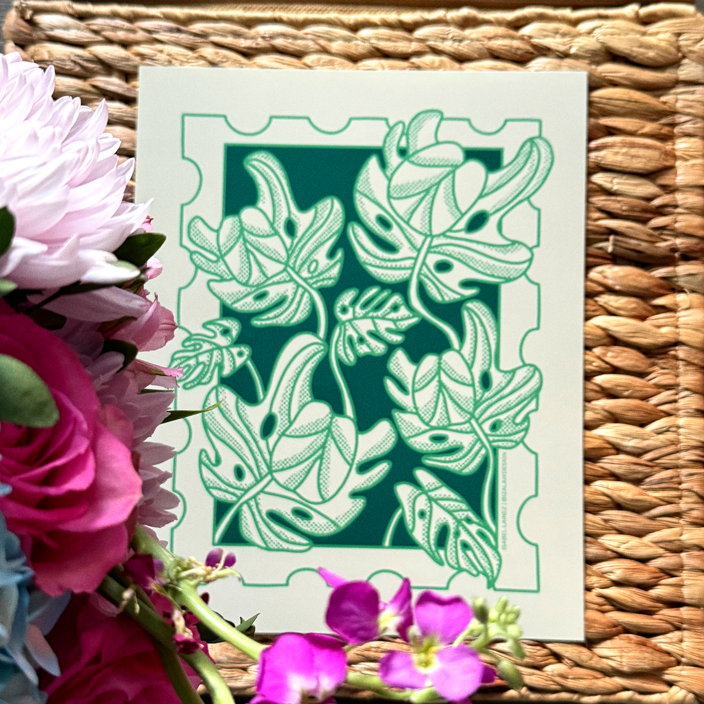 Monstera ILY Art Print