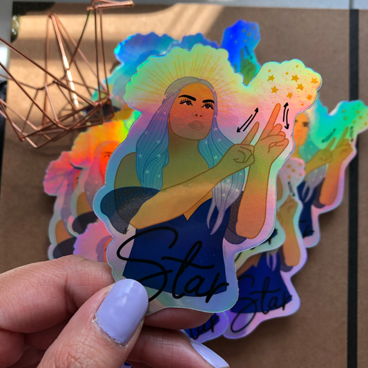 Star Lady Hologram Sticker